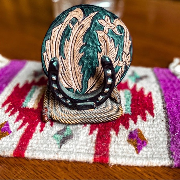 Western leather coaster set - Picture 5 of 5